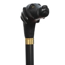 Black Lab Dog Head walking cane hand crafted in Italy - $94.99