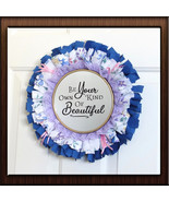 You Are Beautiful Inspirational Message Wall Decor Mirror Blue Purple - £42.04 GBP