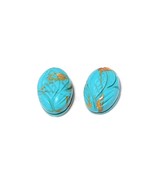 10.9 Carat 2 pcs Turquoise Flower Hand Carving Loose Gemstone for Jewelr... - $237.84 MXN