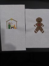 Completed Gingerbread man and nativity scene Christmas finished cross stitch - £5.45 GBP