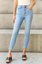 Judy Blue Full Size Button Fly Raw Hem Jeans - £36.45 GBP
