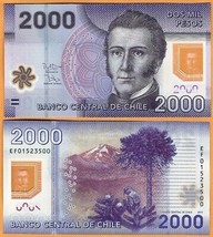 CHILE 2013 (2016)  UNC 2000 Pesos Banknote Polymer Money Bill P-162c - £5.34 GBP