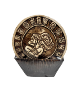 Aztec Mayan Calendar Coasters Set of 6 w/ Holder Handmade Pottery Rivier... - £15.28 GBP