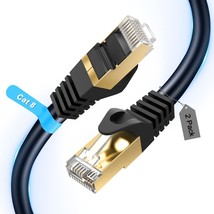 Cat 8 Ethernet Cable 6 Ft(2 Pack), 26Awg Latest 40Gbps 2000Mhz Sftp Patch Cord,H - £16.44 GBP