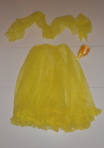 Yellow Chiffon Skirt Girls Large/Womens Small  with Free Fabric and Ribbon - £10.24 GBP