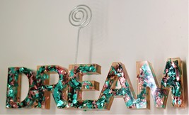 Teal &amp; Copper Dream Photo Holder, Memo clip, recipe or business card stand - £11.17 GBP