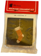 The Knot House Macrame Ornament Kit Stocking 4 Inch Small Craft Holidays Project - £6.37 GBP