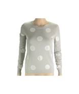 Grace Elements Women&#39;s Polka Dot Crew Neck Sweater Sz XS Gray/White - £24.23 GBP