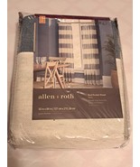 Curtain Panel Light Filtering Navy Blue &amp; Cream Beige Allen + Roth Strip... - $15.00