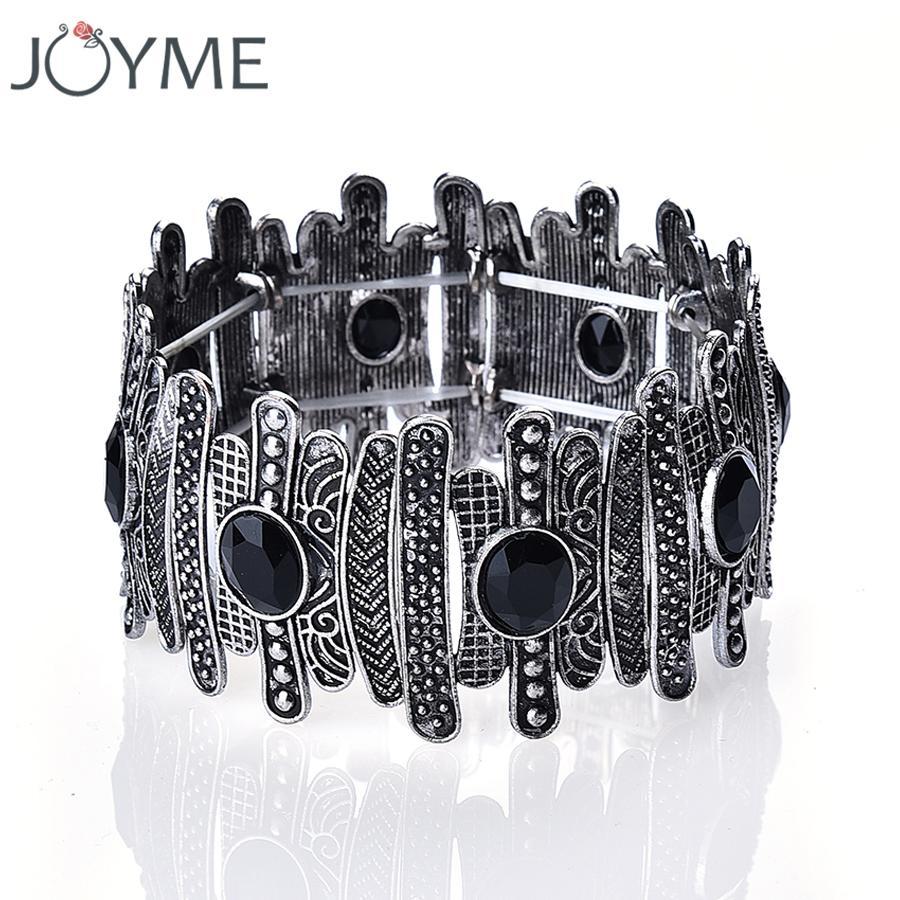 Wide Vintage Charm Stretch Bracelets