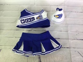 Build A Bear BABW Mascot Blue Cheerleader Outfit Clothing Lot Cheer Megaphone - £11.04 GBP