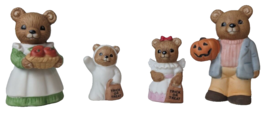 Vintage Halloween Ceramic Teddy Bear Family Trick or Treating set of 4 / Homeco  - £7.77 GBP