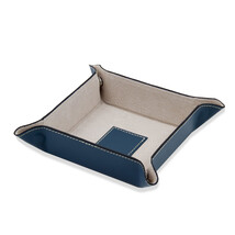 Bey Berk Blue Leather Snap Valet with Pig Skin Tray Leather Lining - $39.95