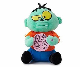 Gemmy Plush Stuffed Animated Monster Munching on Brain Zombie Halloween Decor - $55.99