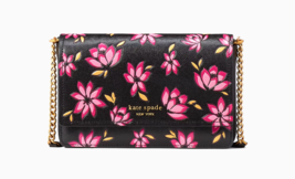 New Kate Spade Morgan Winter Blooms Embossed Flap Chain Wallet Crossbody Dustbag - £119.20 GBP
