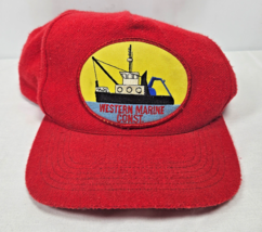 Vintage Western Marine Construction Northstar Hat Cap Red Snapback - $165.44 MXN