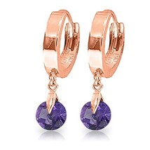 Galaxy Gold GG 1.5 CTW 14k Solid Rose Gold Hoop Earrings Natural Amethyst - $299.99