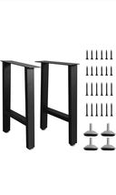 16 Inch Metal Bench Legs (Set of 2), Heavy Duty Steel Coffee 16" H x 12" W - $44.99