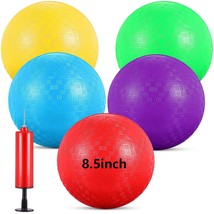 5 Pcs Dodgeball 8.5 Inch Playground Ball Colorful Bouncy Handball Inflatable Pvc - £21.59 GBP