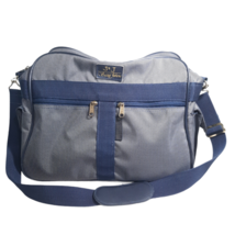 Vintage Saint Johns St. J blue carry on bag small duffel navy dot luggage - £14.97 GBP