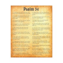  Psalm 34 Chapter Gold Bible Canvas Christian Wall Art Ready to  - £57.10 GBP+