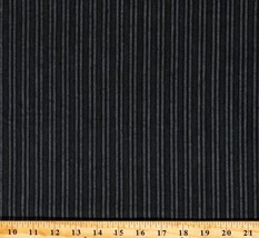 Cotton Homespun Stripes Primitive Gatherings Black Fabric by the Yard D140.17 - £10.32 GBP