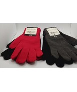 White Stag Knit Gloves Set Of 4 Black,Red,Grey One Size Fits All NEW - $5.94