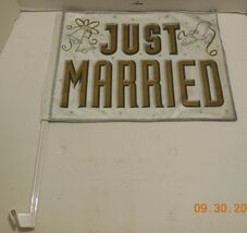 Wedding Just Married Car Window Flag - $14.80