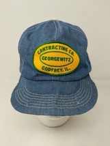 K-Brand Georgewitz Construction Rural Farm Cap Hat Denim Patch Snapback USA VTG - £17.38 GBP