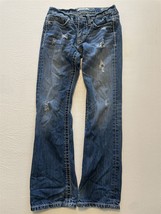 Buckle BKE 28 x 30 Carter Bootcut DESTROYED Dark Wash Denim Bold Stitch Jeans - $44.44