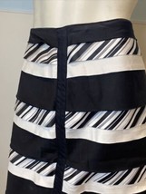 White House Black Market Black and White Tiered Pencil Skirt  Lined Size 10 - £11.34 GBP