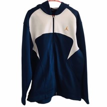 Jordan Hoodie Mens XL Full Zip Sweater Jumpman Logo Blue White Hoodie 23... - $28.45