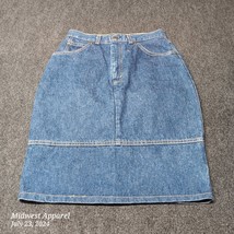 Vintage Levi Fitted Midi 5 Pocket Denim Skirt Women 9 Blue With Zip Slit... - $39.77