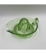 Vintage Green Vaseline Uranium Depression Glass Citrus Reamer Juicer Glows - $48.37