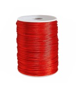 Red 2Mm X 100 Yards Satin Nylon Trim Cord, Rattail, Chinese Knot, Kumihi... - £12.57 GBP