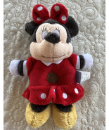 Disney Minnie Mouse Red Black Fleece Baby Handle Rattle Toy - $11.38 CAD