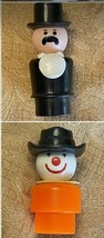 Vtg Fisher Price Little People Circus Cowboy black Top hat orange Clown ... - £13.59 GBP