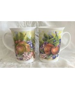 2 Churchill Coffee Tea Mugs Fine Bone China England Garden Fruit Tree De... - $20.28 CAD