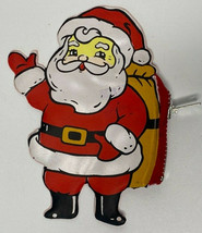 Vintage &quot;Santa&quot; Plastic Coin Purse Zipper 4.5&quot;x3.5&quot; Cute Dimestore Christmas 243 - £7.98 GBP