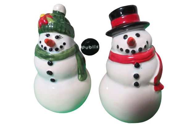 Publix Holiday Snowfolk Ceramic Salt & Pepper Shakers Encore Edition New In Box - $11.88