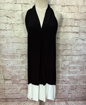 Max Studio Sleeveless Dress Black Ivory Small Viscose NEW Knee Length - £34.52 GBP