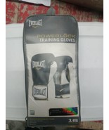 NEW Everlast 16 oz. Powerlock Training Boxing Gloves in Black/White Gold... - £58.39 GBP
