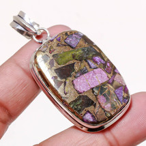 Copper Russian Charoite Gemstone Handmade Fashion Pendant Jewelry 2.30&quot; SA 877 - £4.47 GBP