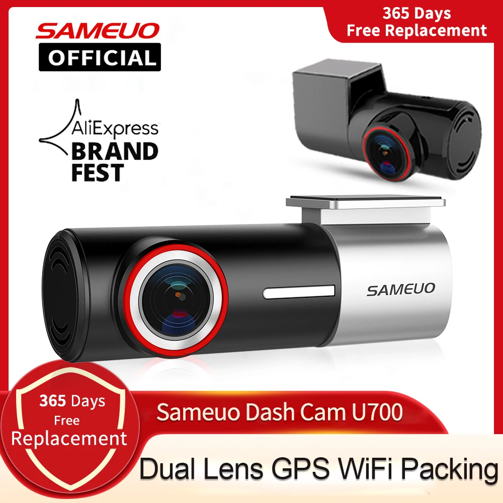 SAMEUO U700 Dash Cam Front and Rear Camera Recorder QHD 1944P Car DVR with 2 cam - £48.27 GBP+