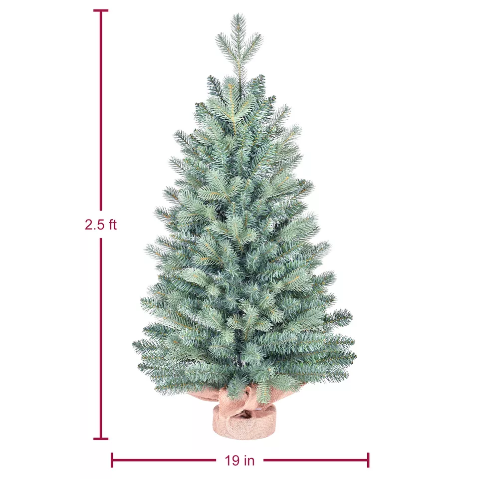 2.5FT Mini Artificial Christmas Tree Blue Spruce Hinged Xmas Tree - £63.33 GBP