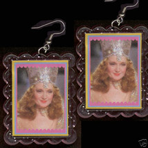 Huge Funky Pink Glinda Earrings Wizard Of Oz Good Witch Cosplay Costume Jewelry - £7.86 GBP