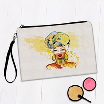 African Woman Portrait Profile : Gift Makeup Bag Ethnic Art Black Culture Ethno - £9.58 GBP+