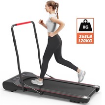 Under Desk Walking Pad Treadmill Foldable with Handlebar Remote Controll - £222.46 GBP