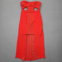 Silence Noise Womens Dress Maxi Size 8 Red Stretch Strapless Cutout Layered Sexy - £10.46 GBP
