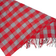 NEW Pretty Persuasions RED GRAY Buffalo Plaid Scarf SHAWL 76x27 Wool Ble... - $16.82